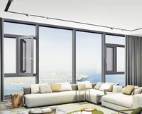 Fenêtre extérieure en aluminium de style européen moderne, insonorisée, à ouverture battante, avec moustiquaire en acier inoxydable, pour salon