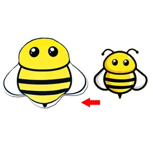 New Fashion Embroidery Process High Quality Customised Plush Bee Cartoon Shape Stuffed Animal Bee Plush Toy