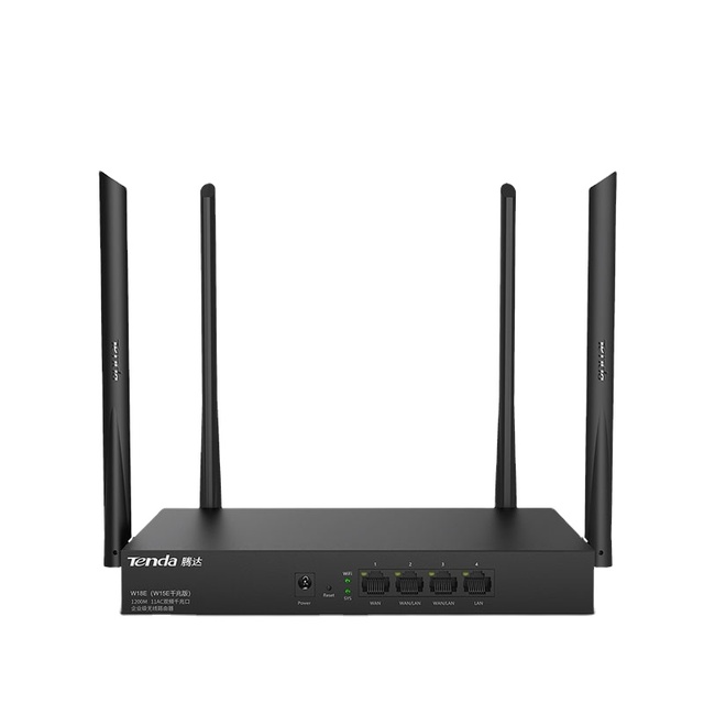 Hot Selling TENDA W18E Wireless Router 2.4G 5G Firewall VPN WEP Encryption 4 Antennas 802.11ac 1000Mbps LAN/WAN Network Security