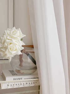 Style campagnard fil <span class=keywords><strong>tissu</strong></span> <span class=keywords><strong>rideau</strong></span> Beige blanc Crochet translucide ombrage gaze de lin pour la maison salon chambre - Product Image 4