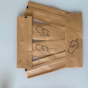 Tùy chỉnh in phân hủy sinh học Kraft Popsicle túi dưới gusset bao bì giấy cho salad và mì với logo củ<span class=keywords><strong>a</strong></span> bạn in - Product Image 6