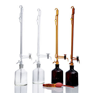 บิวเรตแก้วใสสำหรับห้องปฏิบัติการ แบบอัตโนมัติและกึ่งอัตโนมัติ พร้อมก๊อก PTFE แก้ว ขนาด 10-50 มล. รุ่น HS HS019 - Product Image 1