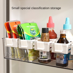 Boîte <span class=keywords><strong>de</strong></span> rangement en plastique rétractable à suspendre au réfrigérateur <span class=keywords><strong>de</strong></span> style japonais, porte latérale, cloison <span class=keywords><strong>de</strong></span> classification, <span class=keywords><strong>plaque</strong></span> <span class=keywords><strong>de</strong></span> fixation - Product Image 3