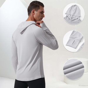 Sudadera Deportiva con Capucha para Hombre, de Secado Rápido, Transpirable, de Manga Larga, para Gimnasio, Running, con Capucha - Product Image 3