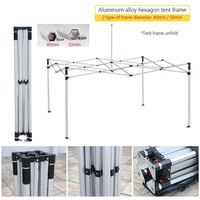 Gazebo professionnel 10x10 pieds en tissu Oxford, structure hexagonale en aluminium robuste de 50 mm, tente pliante avec logo personnalisé, pour événements et salons professionnels
