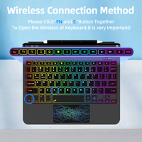 Casing Tablet dengan Keyboard magnetis nirkabel, casing Keyboard magnetis nirkabel untuk iPad 2025 10.2 2019 ke-7 2020 8th 2021, Keyboard ajaib generasi 9