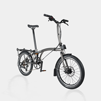 Bicicleta Plegable CRANSTON D10 de 3 Pliegues, 20 Pulgadas, 9 Velocidades, Frenos de Disco Hidráulicos, Acero Cromado, para Adultos