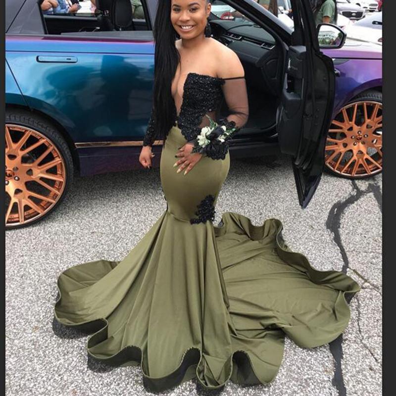 slim fit dress slacks BABARONI Sheath/Column One Shoulder Satin Prom Dress Olive Green Plus size, Olive Green / US18 main image 1