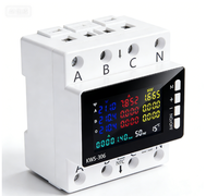 KWS-306L Pengukur Energi WIFI Meter Daya Rel DIN 1 Fasa 4 Kabel Tegangan AC 85-290V Voltmeter Ampere Watt Kwh Meter Layar Berwarna