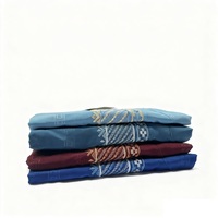 Qamis Koshibo pour homme, longueur au sol, col court, manches courtes, respirant, léger, infroissable, brodé, modeste, personnalisé