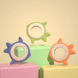 Première main gomme douloureuse soulager bébé jouets de dentition de qualité alimentaire Silicone bois anneau molaire sensoriel anneau de dentition bébé sucette - Product Image 3