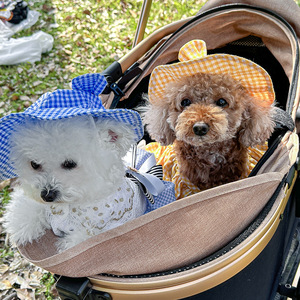 Pet <b>clothes</b>, dog and <b>cat</b> outfits, small dog outfits, stylish, casual, fashionable, romantic, cute plaid sun hats - Product Image 4