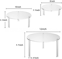 Support à gâteaux, desserts, pizzas et donuts en acrylique transparent, minimaliste, léger et détachable pour fabricants