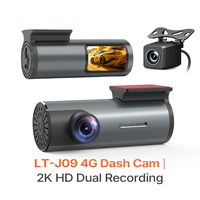Caméra de rétroviseur WiFi GPS 2K avec écran IPS, installation facile, caméra embarquée double objectif, enregistreur vidéo