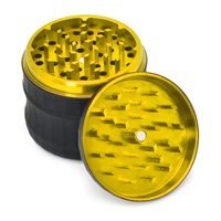 Factory Direct 4 pièces 2.5 pouces peinture en caoutchouc noir mat broyeur d'herbes en aluminium briquets Logo personnalisé pour accessoires de fumer fabriqués
