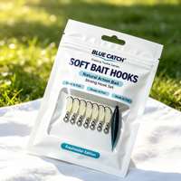 Bolsa de Embalaje para Señuelos de Pesca de Plástico Suave, Grosor Personalizado, Sellado de 3 Lados, con Cierre y Orificio Euro
