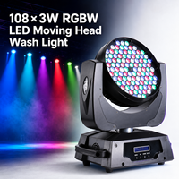 Luz móvil LED RGBW de 108x3W 324W con zoom motorizado DMX512 de 14 canales y giro de 540° °   Inclinación 270 °   Para Conciertos, Clubes, Bodas, Bares