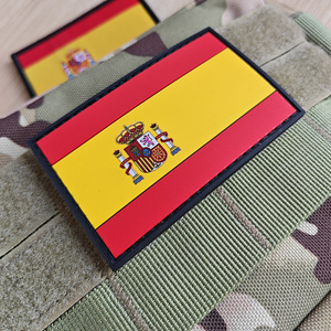 Patch drapeau Espagne patchs en caoutchouc <span class=keywords><strong>PVC</strong></span> drapeau espagnol brodé patch tactique Applique avec crochet - Product Image 4