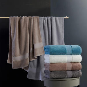 Serviette de bain en pur coton 70x140 cm, couleur unie, épaisse, absorbante, antimicrobienne, pour usage domestique - Product Image 2