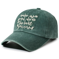 Casquette de baseball délavée et vieillie avec broderie de lettres, chapeau de soleil décontracté et polyvalent pour femme, style tendance