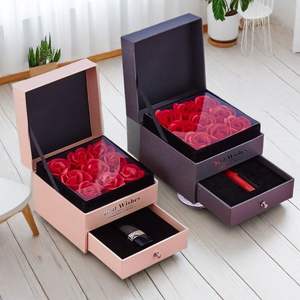 Caja de Regalo Cuadrada de Flores para el Día de la Madre, Caja de Rosas para el Día de San Valentín, Caja de Flores Decorativa, Venta al Por Mayor - Product Image 2