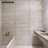Décoration murale en travertin style colonne romaine, panneau souple en pierre flexible, revêtement extérieur en argile MCM, placage MCM