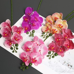 <strong>Small</strong> 4 Heads Moth Orchid 3D Film Pu Real Touch Artificial Flowers Multi Color for Outdoor Wedding Hotel Home Decor - Product Image 3