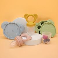 Op Maat Gemaakte Pasgeboren Koala-Vorm Siliconen Ijsblokjesbak Baby Vers Fruit Voeder Fopspeen Feeder Set