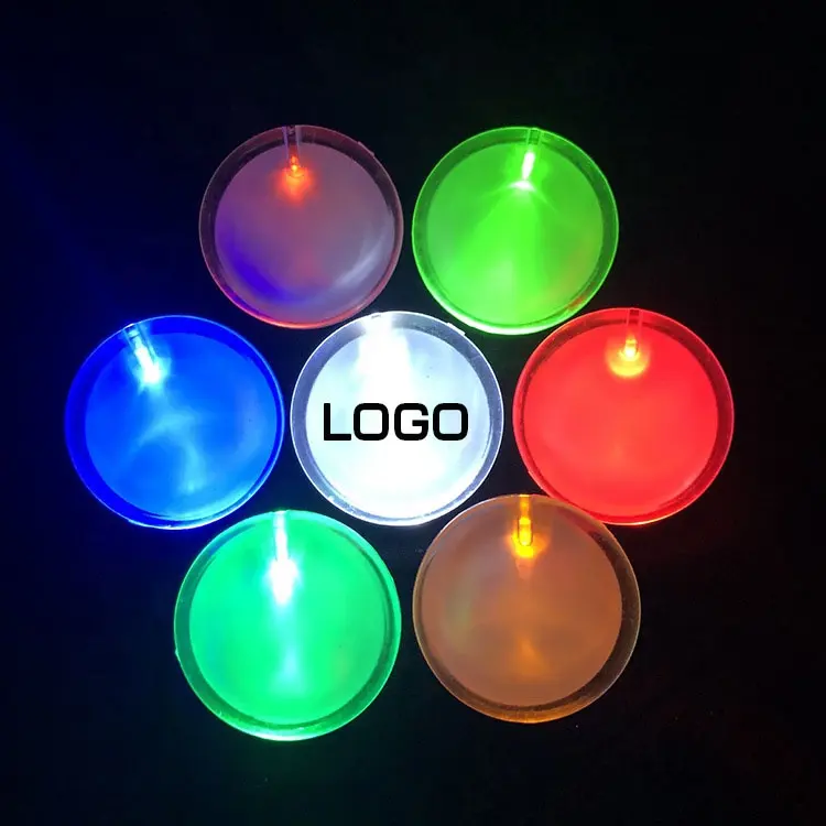 Party Bars Decoration Customized Round Plastic Light Up Flashing Badge Mini LED Pin Button Badge