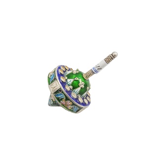 Jeu de rôle hanukah et judaike en argent massif, émail, 30mm, ED031 - Product Image 3