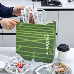 Bolsas de Papel Kraft Personalizadas para Panadería y Aperitivos, Ecológicas, Reciclables, Biodegradables, Desechables, con Impresión de Logotipo - Product Image 3