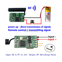 Émetteur RF télécommandé 433Mhz avec commutateur sans fil pour Micro système de contrôle d'accès de porte DC3.7V 4.5V 5V 7.4V 9V