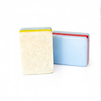 Tuiles de Mahjong Personnalisées de Luxe Thème Plage Flamant Rose Bleu Clair 160 Pièces en Acrylique Écologique Durable avec Tapis Lotus Blanc Mahjong Américain