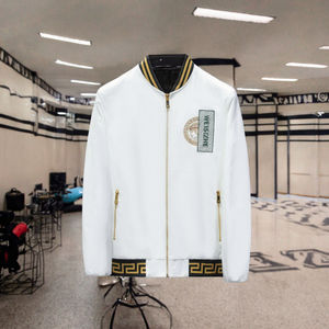 جاكيت جلدي رجالي كاجوال بهودي أزياء الشارع الشهير إغلاق بسحاب من القماش المنسوج عملية مربوطة تتميز بنمط حروف - Product Image 3