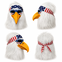 Masque réaliste en latex d'aigle à tête entière avec bandeau drapeau américain – Tendance pour fêtes, cosplay, Halloween, événements, festivals, 18 ans et plus