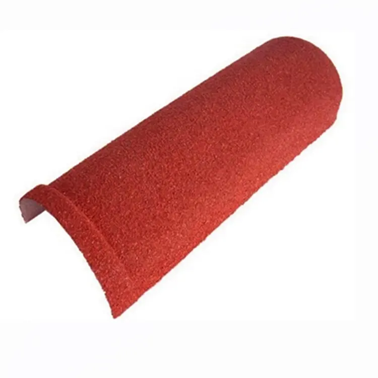 Relitop Sand Coated Heat Insulation Roofing Shingle Accessories Barrel Ridge Waterproof Half Round Roof Tile Cut Trims