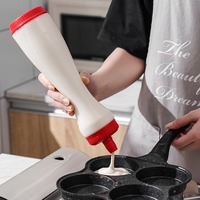 Bouteille de sauce BBQ Easy Squeeze Buse en silicone Distributeur de pâte à crêpes et de marinade anti-goutte avec marqueur de mesure