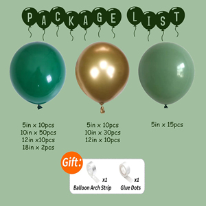 Kit de Guirnalda de Globos Verdes y Dorados de 139 Piezas con Globos Metálicos Dorados para Decoraciones de Fiestas Temáticas de Cumpleaños, Bodas y Jungla - Product Image 6
