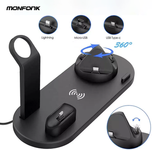 15w 3 in 1 Fast Wireless Chargers <strong>Universal</strong> Power Supply <strong>Adapter</strong> Charging for Smart Mobile Phone Earphone Watch <strong>Multifunction</strong> - Product Image 3