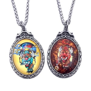 yunnique Chinese Style <b>Titanium</b> Steel Pixiu Thangka Pendant Unisex Fashion Necklace Mythical Beast Design Bezel Setting 216082 - Product Image 1