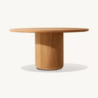 Ensemble de table et chaises d'extérieur en teck moderne, résistant à l'eau, pour villa, jardin, salle à manger, cour, mobilier de patio, fauteuil