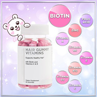 Gommes à base de vitamines pour les cheveux OEM avec suppléments vitaminiques à la biotine Gommes à base de biotine pour la croissance des cheveux et des ongles Peau saine
