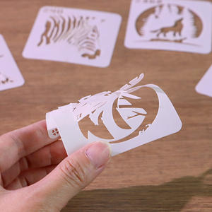 Pochoirs <span class=keywords><strong>animaux</strong></span> mignons réutilisables pour la <span class=keywords><strong>peinture</strong></span>, pochoirs personnalisés pour le dessin sur bois rochers toile tissu bricolage artisanat carte verre poterie - Product Image 1