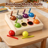 Jouet d'identification des couleurs pour la maternelle, balles arc-en-ciel à assortir, ensemble de jeu interactif pour les tout-petits
