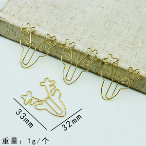 Nhà Máy Bán buôn Vàng Deer Elk <span class=keywords><strong>Head</strong></span> trang trí kim loại giấy Clips giá rẻ giáng sinh Quà Tặng bookmark kẹp giấy - Product Image 3