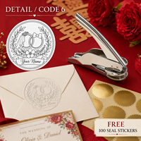 Timbres à embosser en métal personnalisés avec noms et motifs – pour le bureau, les cadeaux de mariage, les décorations de table et les embellissements d'invitations