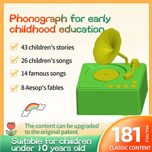 Vente en gros de jouets musicaux sensoriels pour tout-petits, lecteur de cartes d'histoires en plastique éducatif pour enfants, phonographe portable personnalisé, enregistreur de chansons - Product Image 3