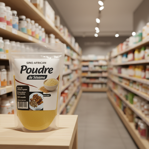 Poudre de sésame (paquet) - Extrait de graines de qualité alimentaire du Mali, condiment à base de graines de sésame, sel, épices - Product Image 1