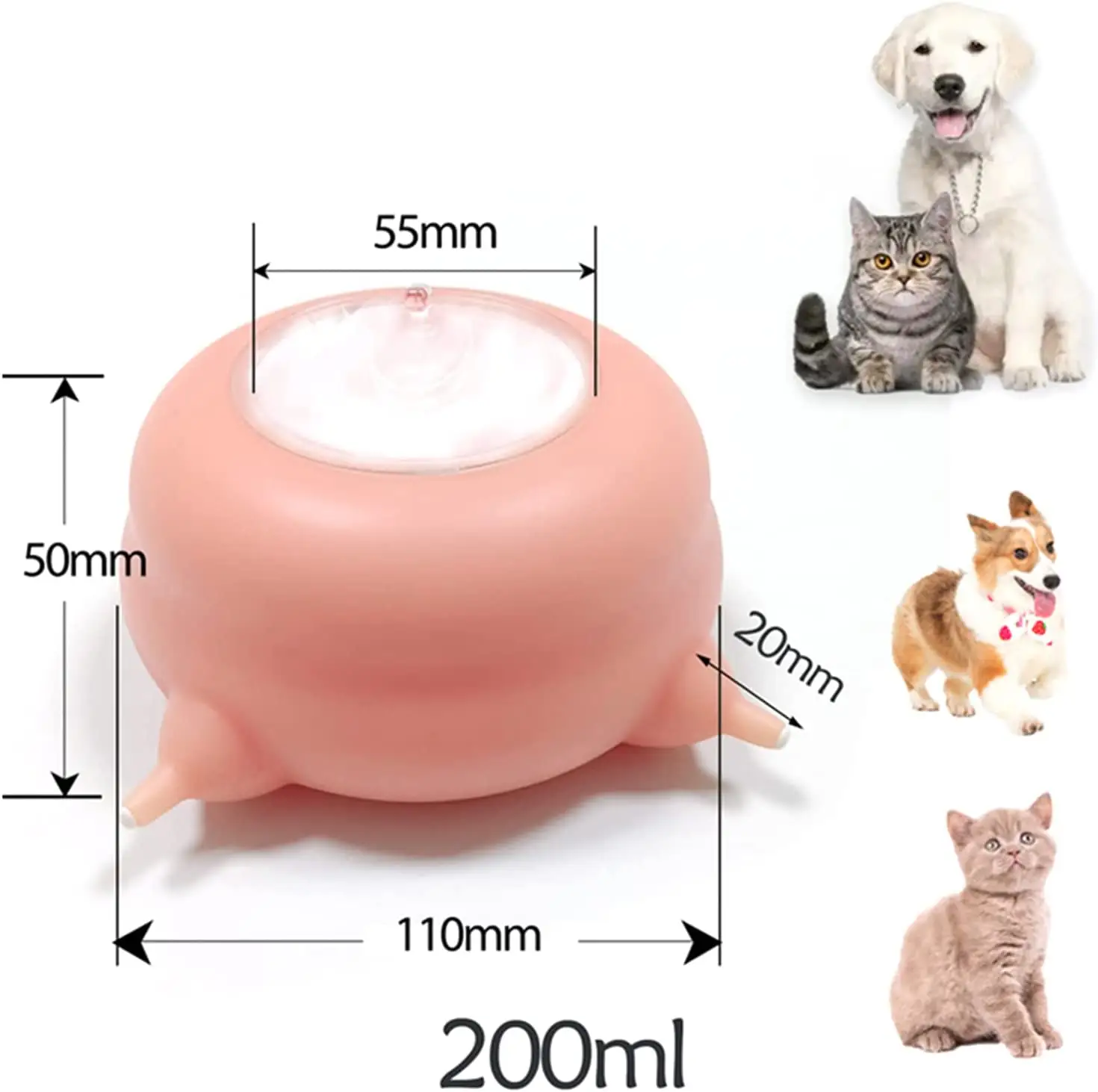 Fabrikant 3 Siliconen Tepels Kom Voederbak Baby Huisdier Kitten Honden 200Ml Pasgeboren Dieren Melkvoedingsfles