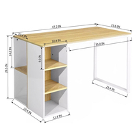 Station de travail de bureau élégante avec finition blanche lisse, design simple, bureau d'ordinateur adapté à la maison moderne, table d'ordinateur pour étude